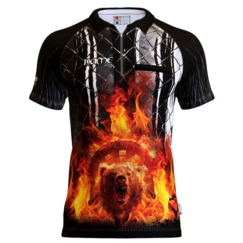 Bear Fire Dartshirt Personalisiert | Standardkragen