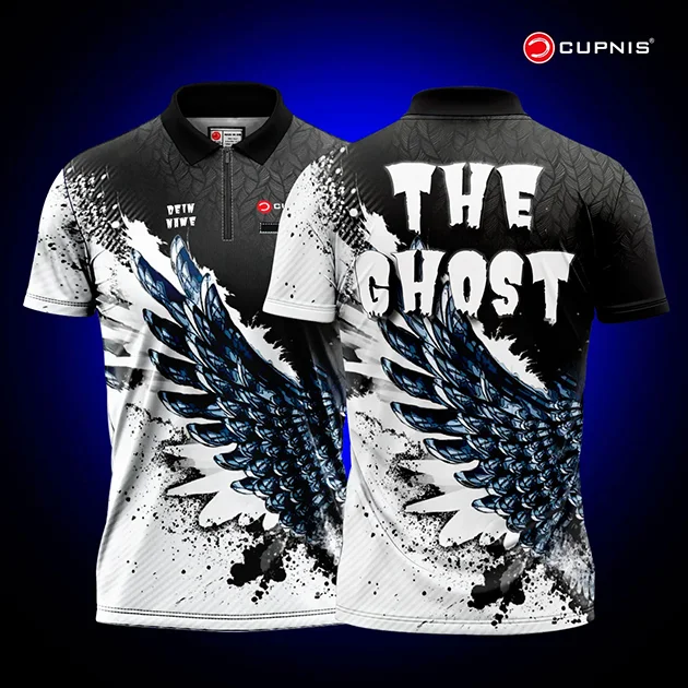 Dartshirt The Ghost Schwarz Vorderseite _ Rückseite