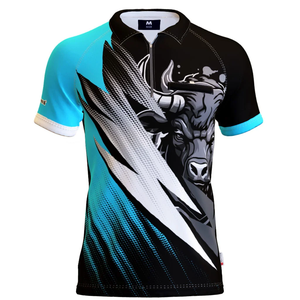Bull Attack -cyan – Standardkragen 