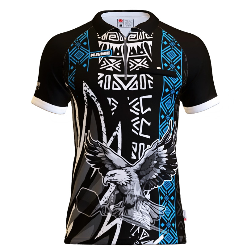 Crazy-Eagle-Dartshirt-schwarz-cyan