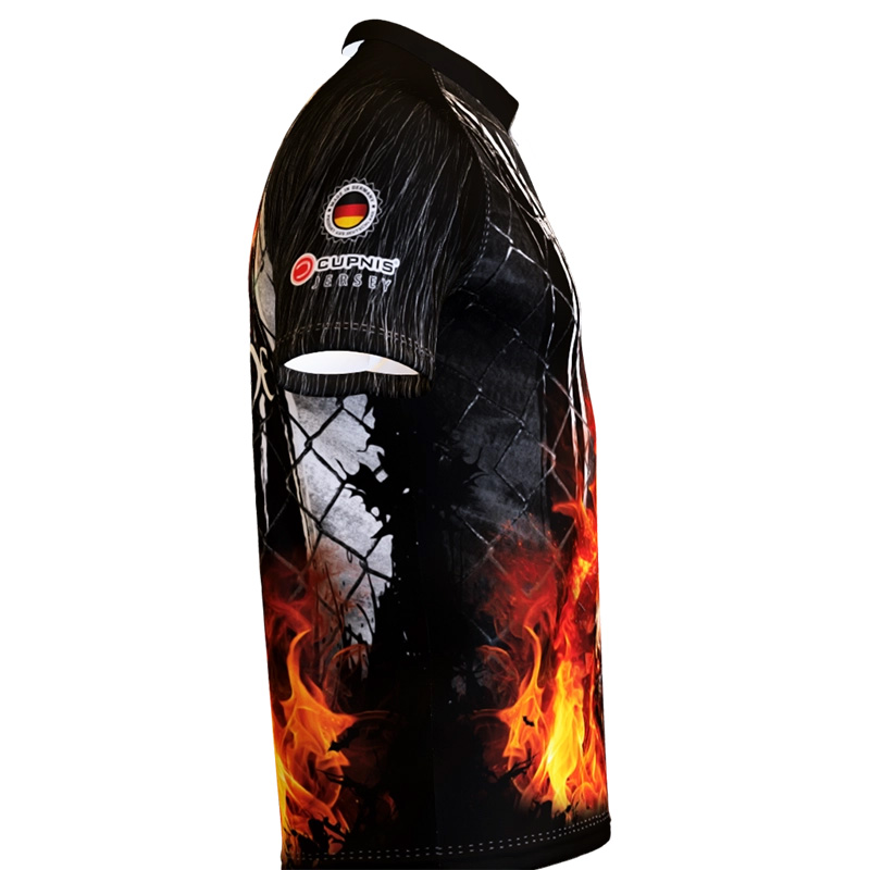 Bulldog Fire Dartshirt Personalisiert | Standardkrage
