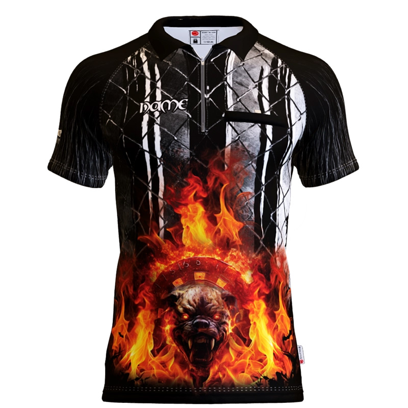 Bulldog Fire Dartshirt Personalisiert | Standardkrage