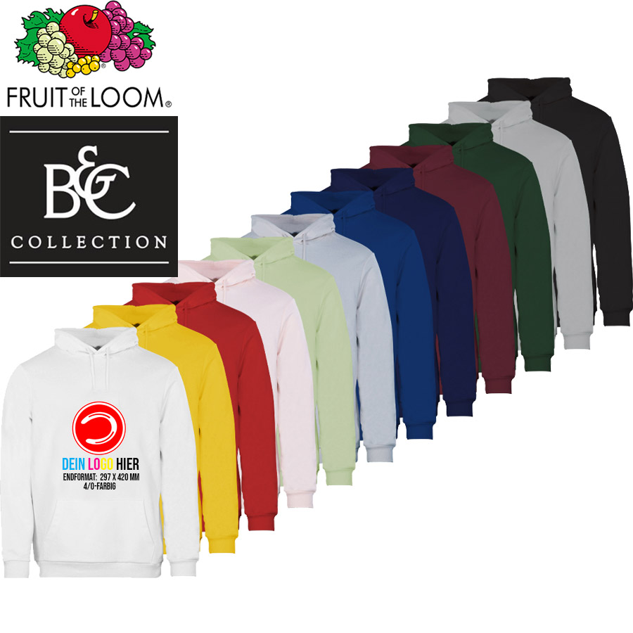 Hoodie, Basic - 100% Baumwolle